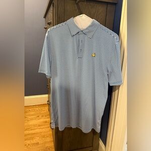 Masters Tech Blue and White Striped Polo Shirt